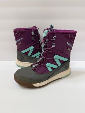 Merrell Snow Crush Waterproof Insulated Snow Rain Boots Girls Size 1